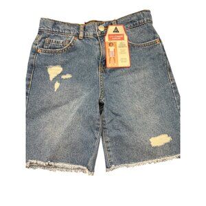 Levi Strauss Girls Size 8 Loose Denim Shorts Distressed Frayed Hem